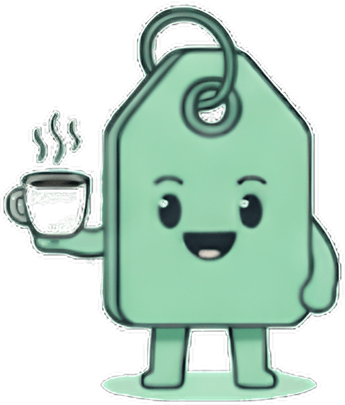 ShoppingScraper mascot with coffee