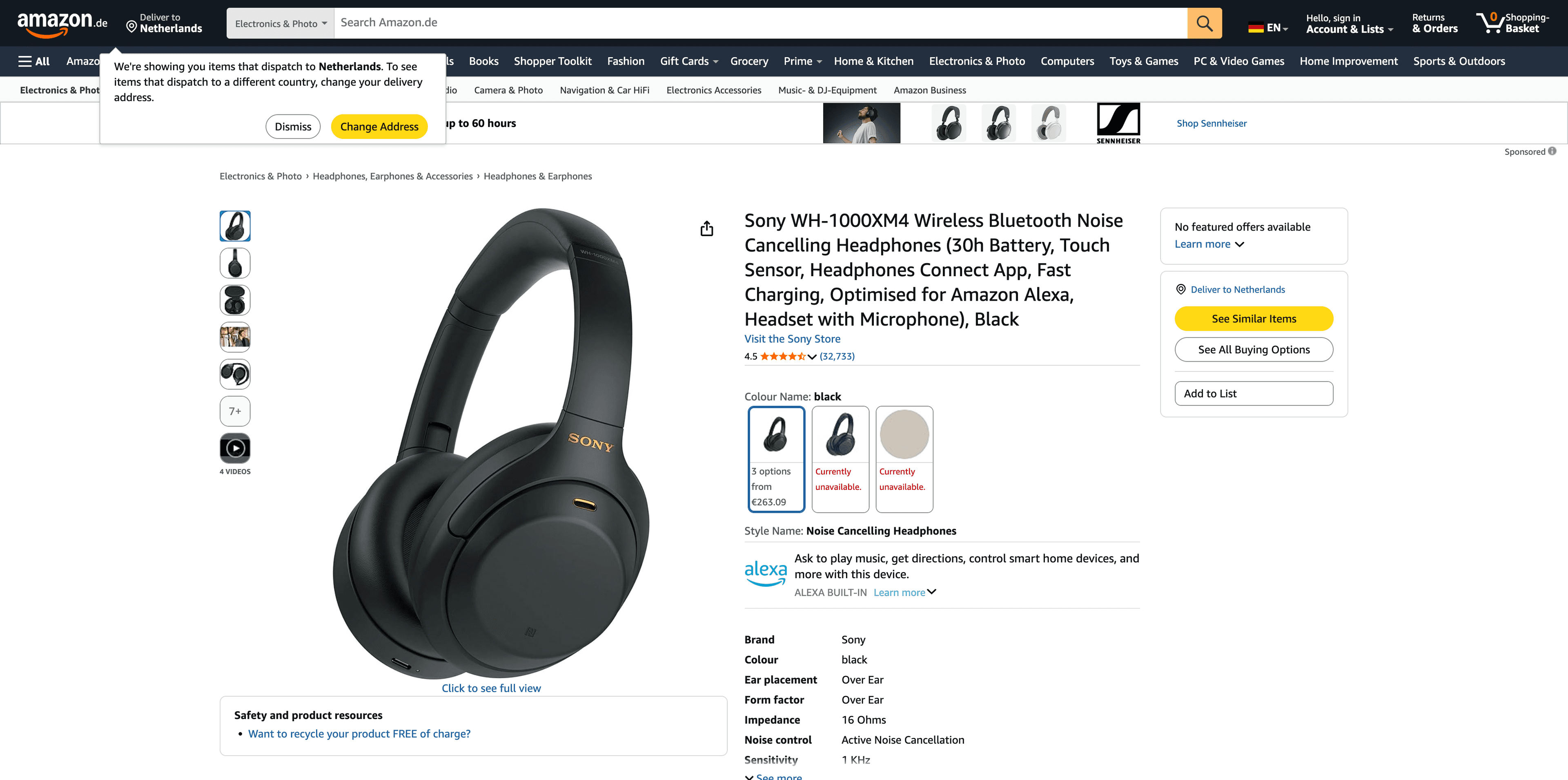 Amazon Germany product page