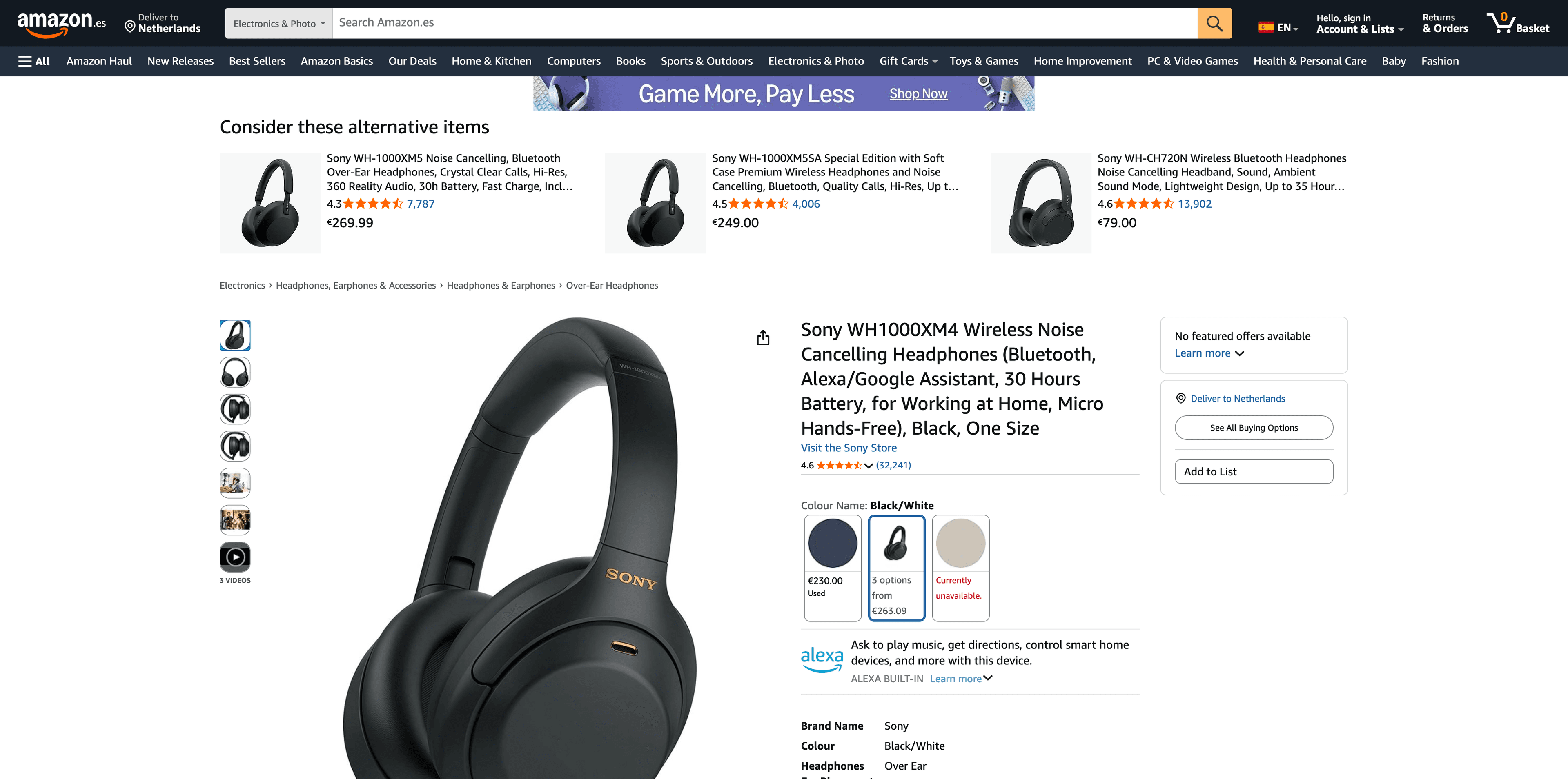 Amazon Spain product page