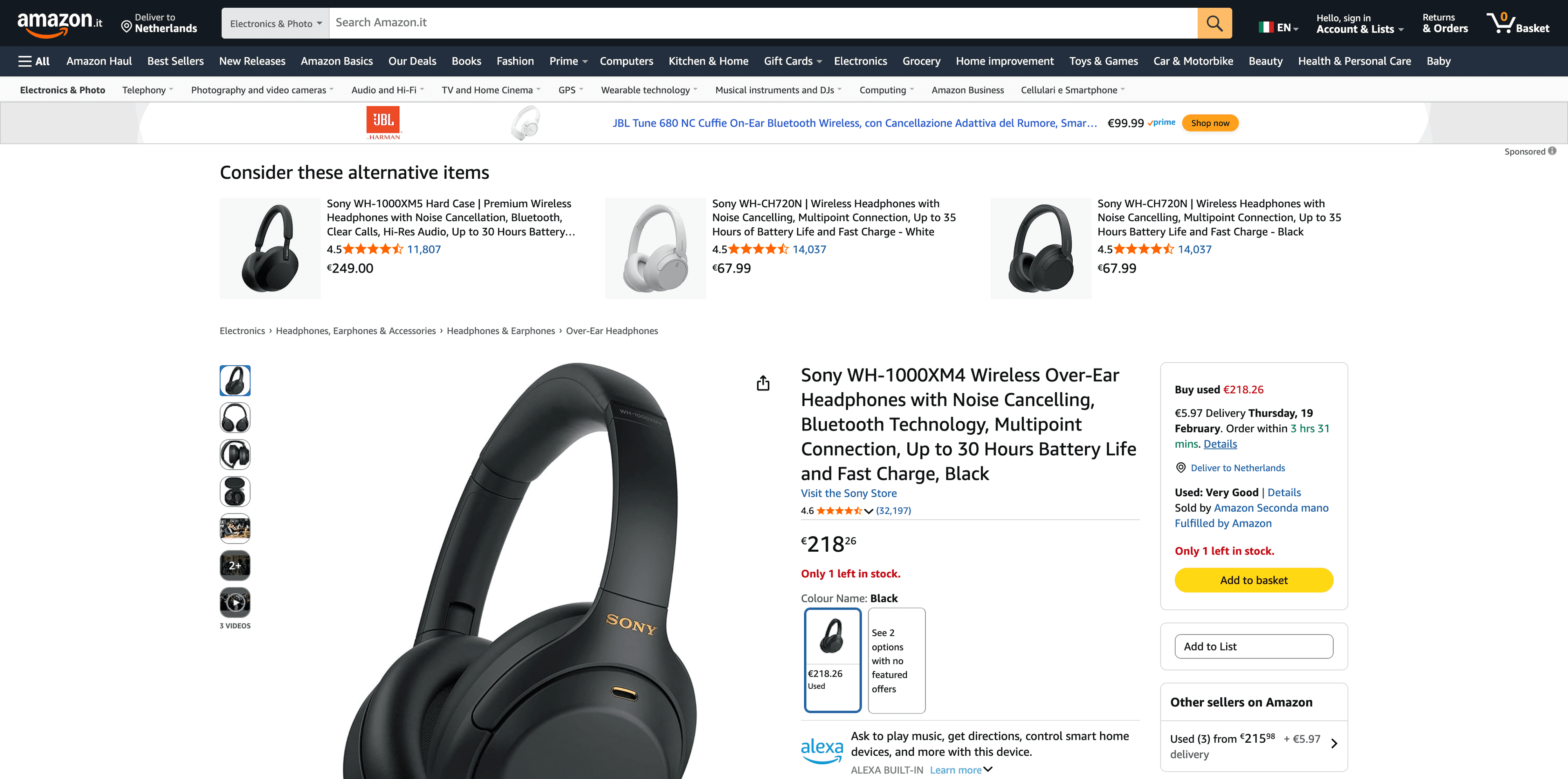 Amazon Italy product page