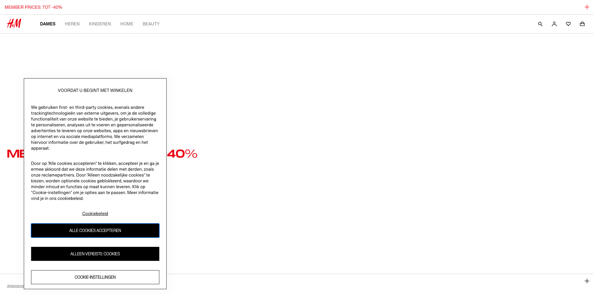 H&M product page showing fashion item with size and color options