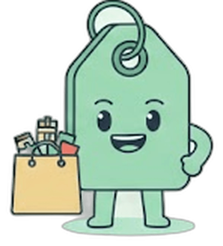 ShoppingScraper mascot with shopping bags
